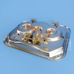 sphere 2 burner gas cooktop with glass lid (480w x 370d)