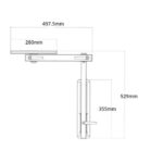 nuova mapa onda wall mounted swivel table leg black anodised