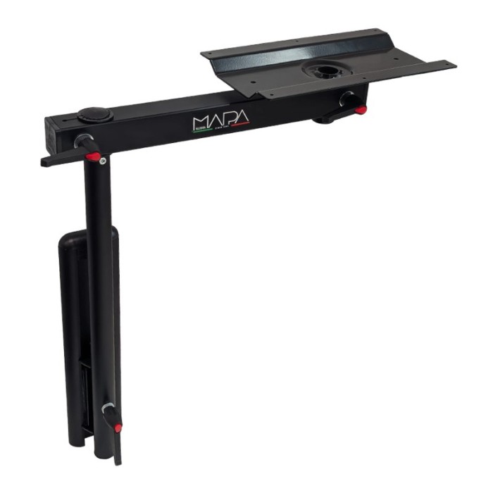 nuova mapa onda wall mounted swivel table leg black anodised