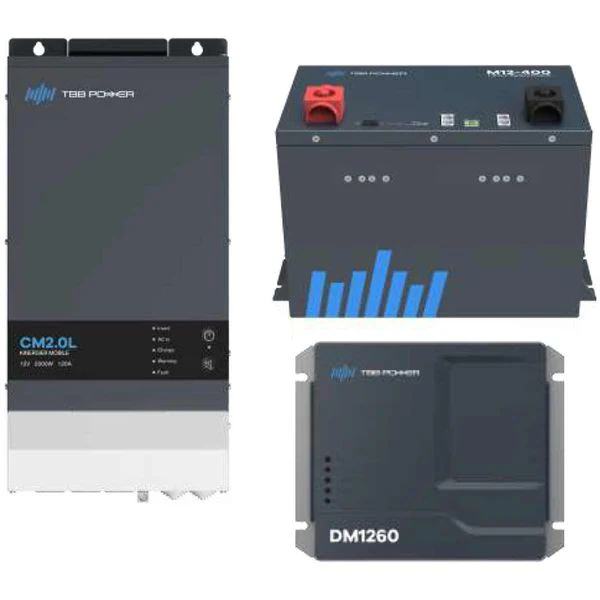 tbb power m12 inverter pack (2000w / 60a dc dc / 1 x 400ah battery)
