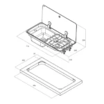 CAN Randi Hob & LH Sink 716 x 340mm (Single Glass Lid / 2 Burners / Piezo) - Image 3