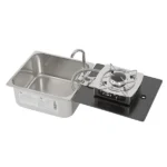 CAN Foldy Hob & Sink Unit with Glass Lid 350 x 320mm (1 Burner / Manual Ignition)